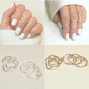 Gorgeous Above Knuckle 5-Piece Midi Ring Set, NEW